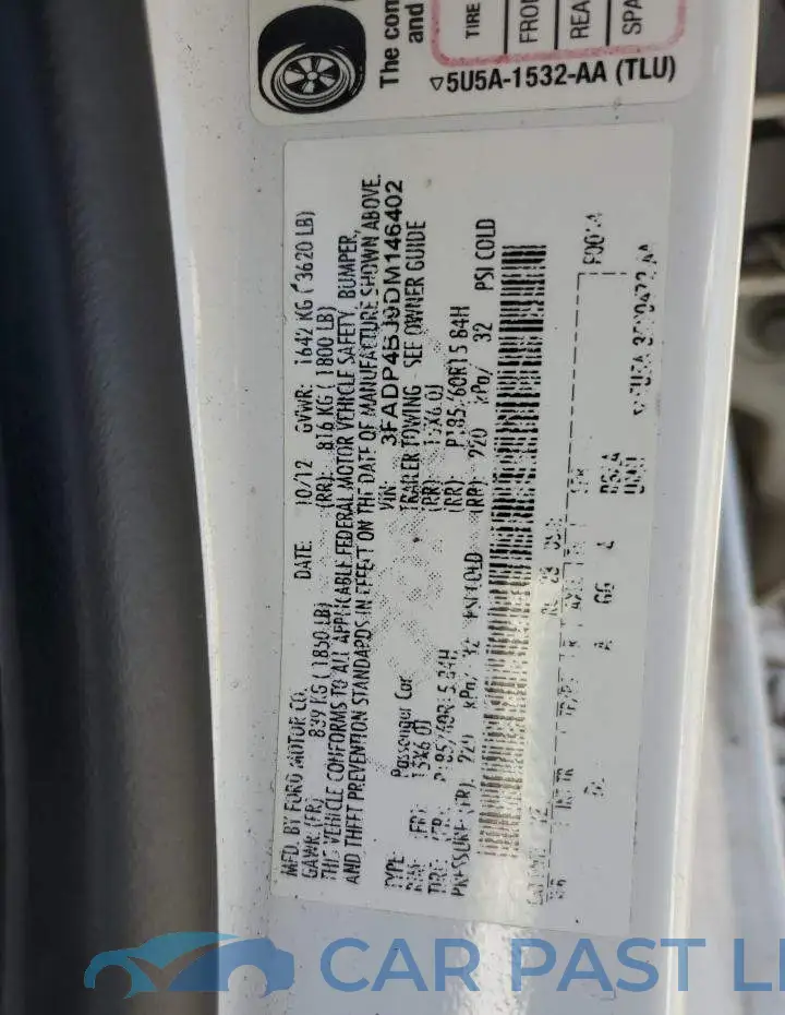 3FADP4BJ9DM146402# 13
