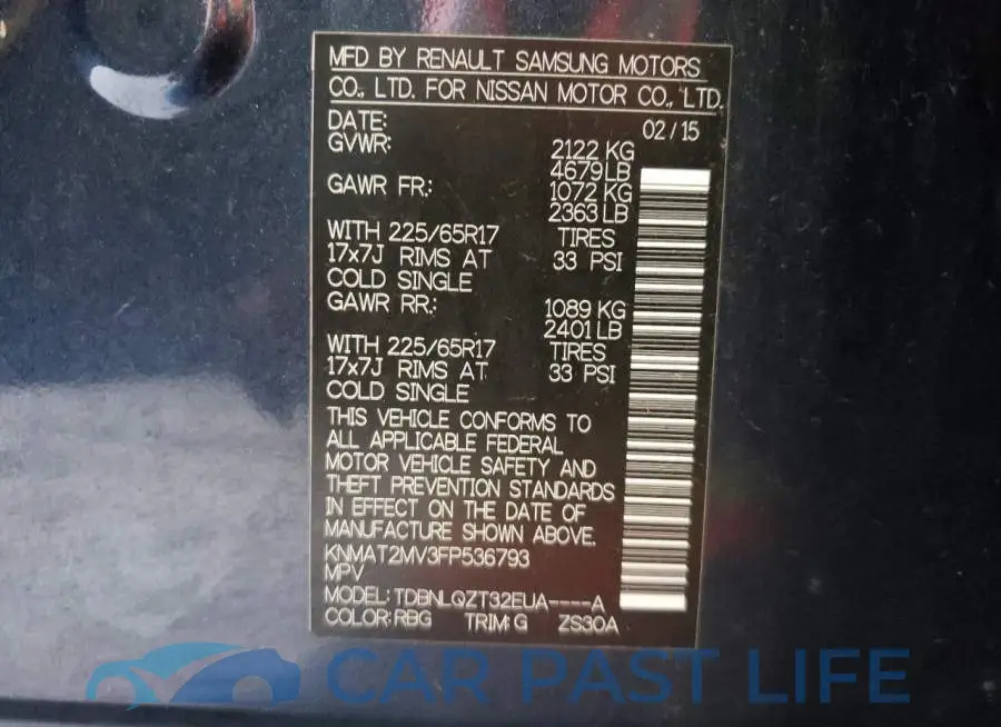 KNMAT2MV3FP536793# 10