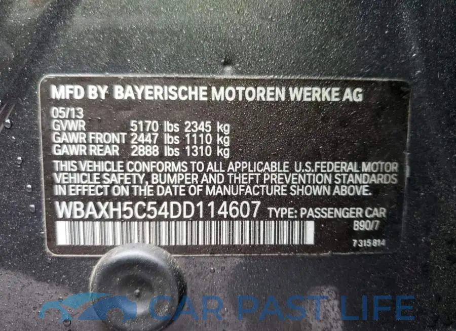WBAXH5C54DD114607# 12