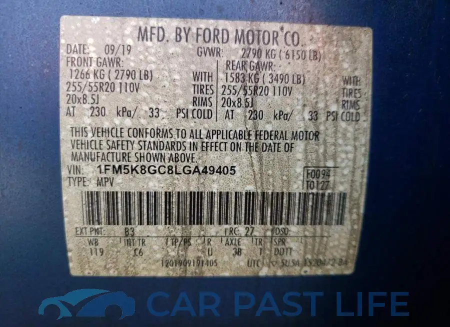 1FM5K8GC8LGA49405# 10