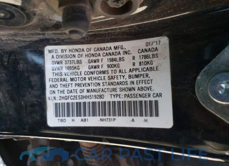 2HGFC2E53HH519280# 10