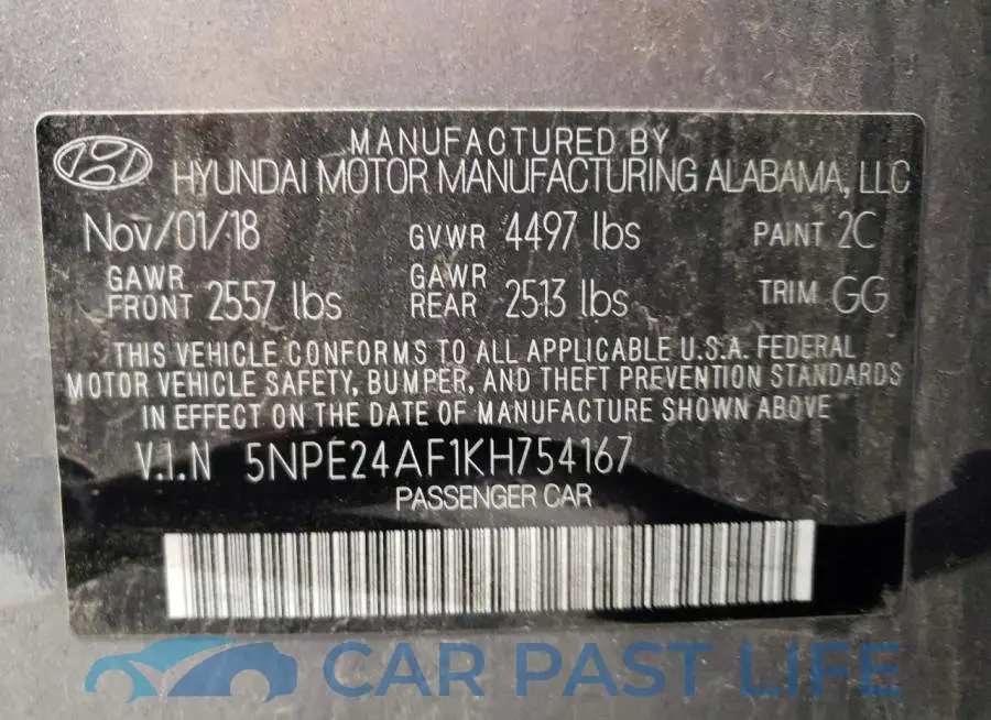 5NPE24AF1KH754167# 10