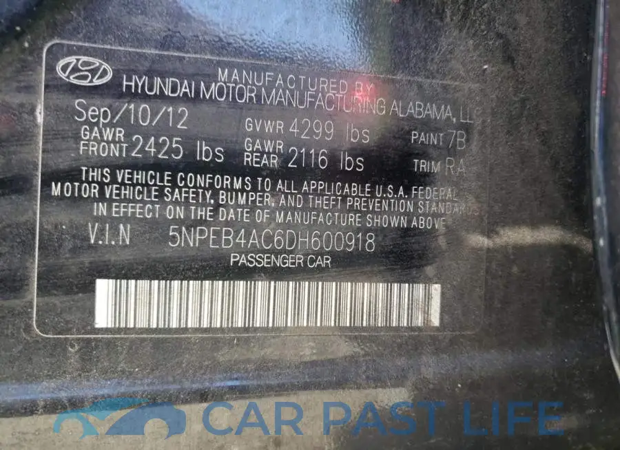 5NPEB4AC6DH600918# 12