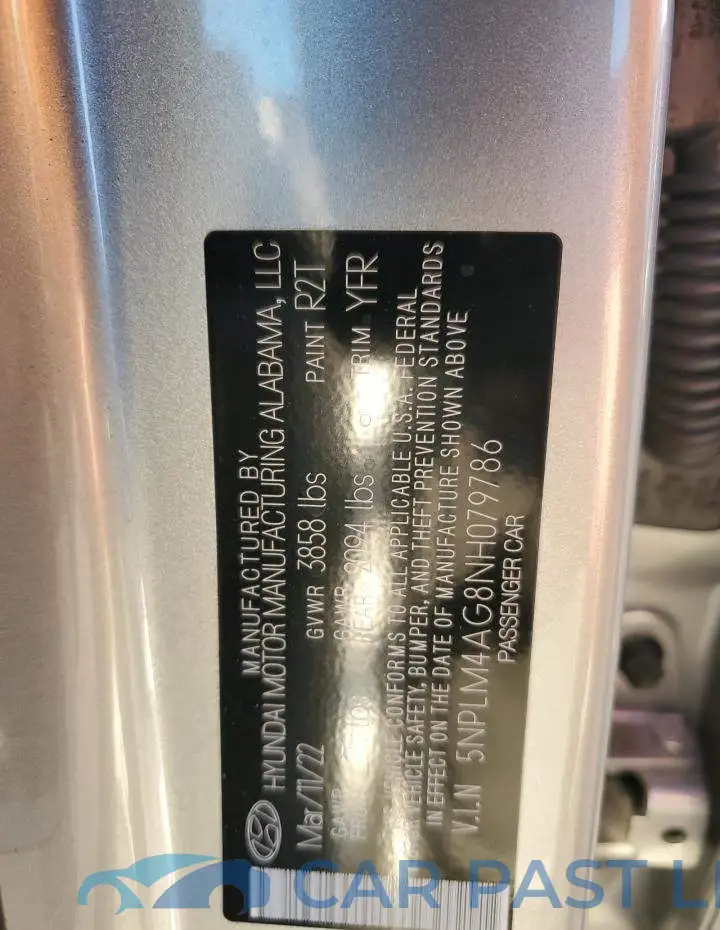 5NPLM4AG8NH079786# 12