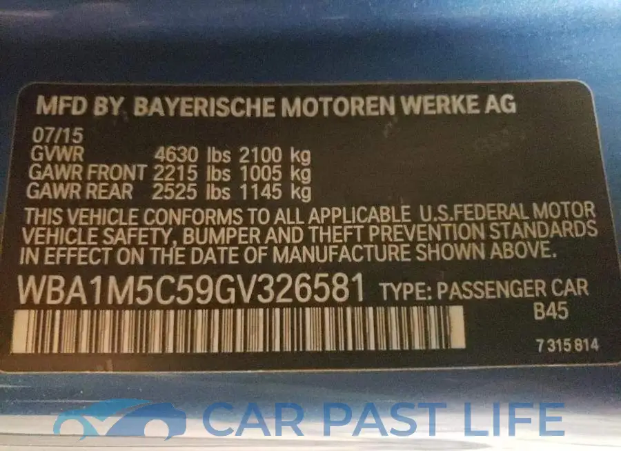 WBA1M5C59GV326581# 10