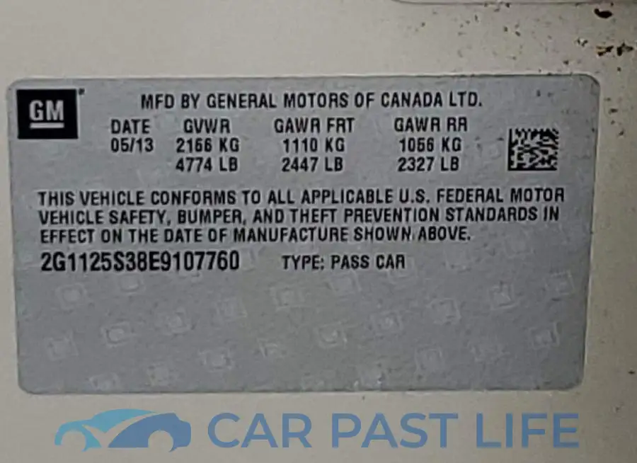 2G1125S38E9107760# 10
