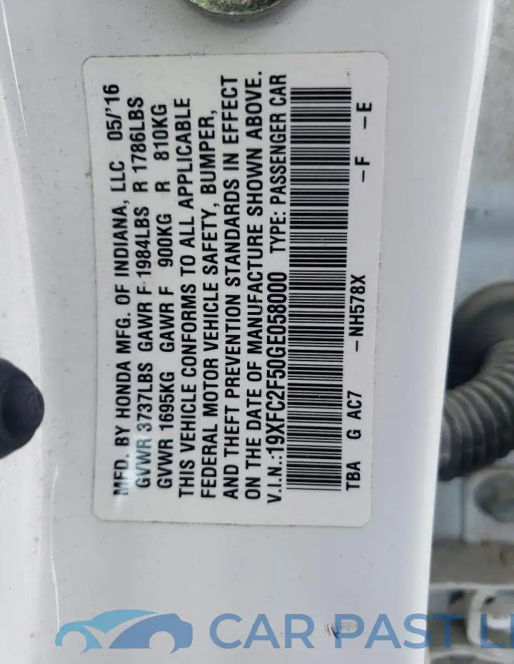 19XFC2F50GE058000# 10