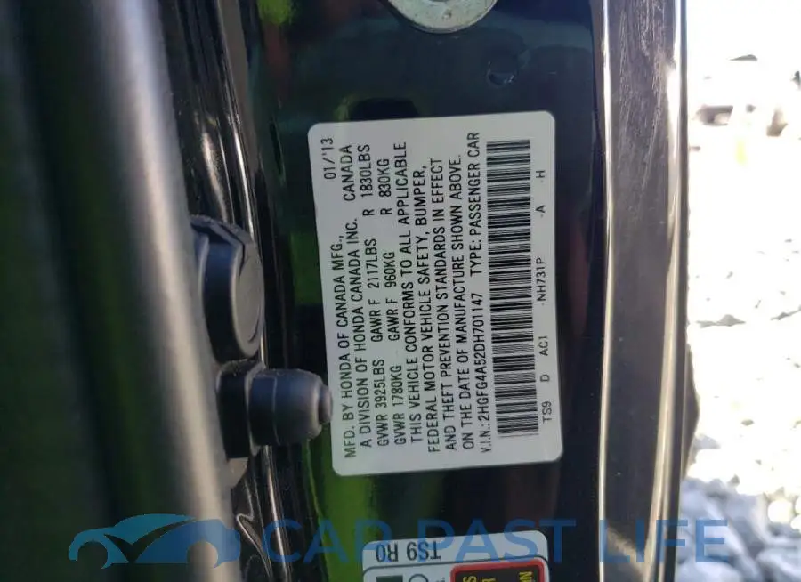 2HGFG4A52DH701147# 10