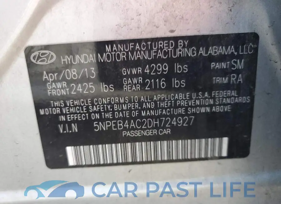 5NPEB4AC2DH724927# 10