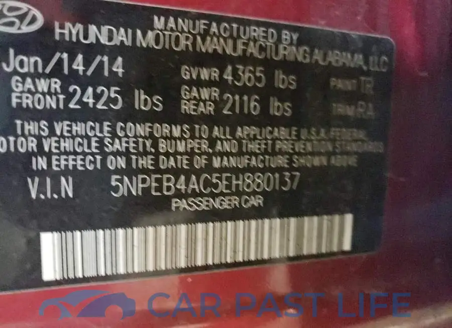 5NPEB4AC5EH880137# 10