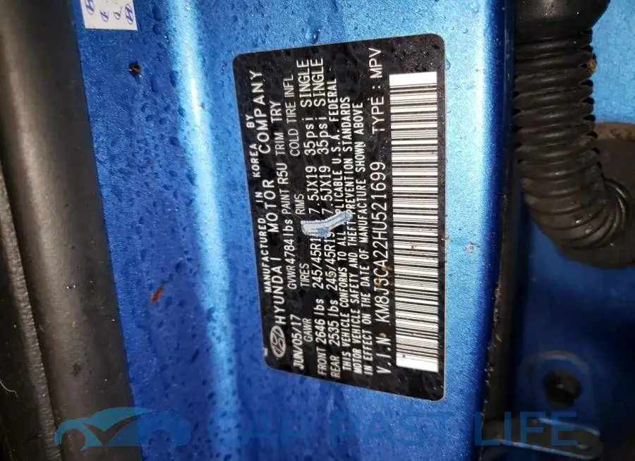KM8J3CA22HU521699# 10