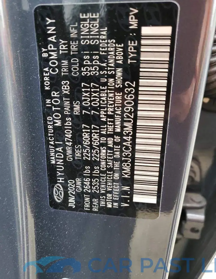 KM8J3CA43MU290632# 10