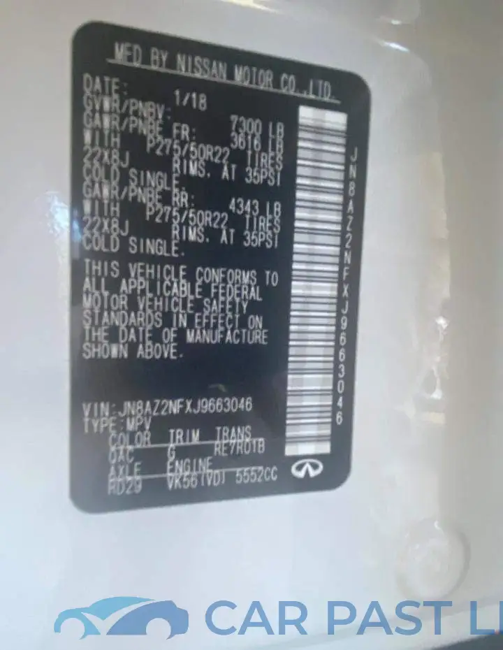 JN8AZ2NFXJ9663046# 10