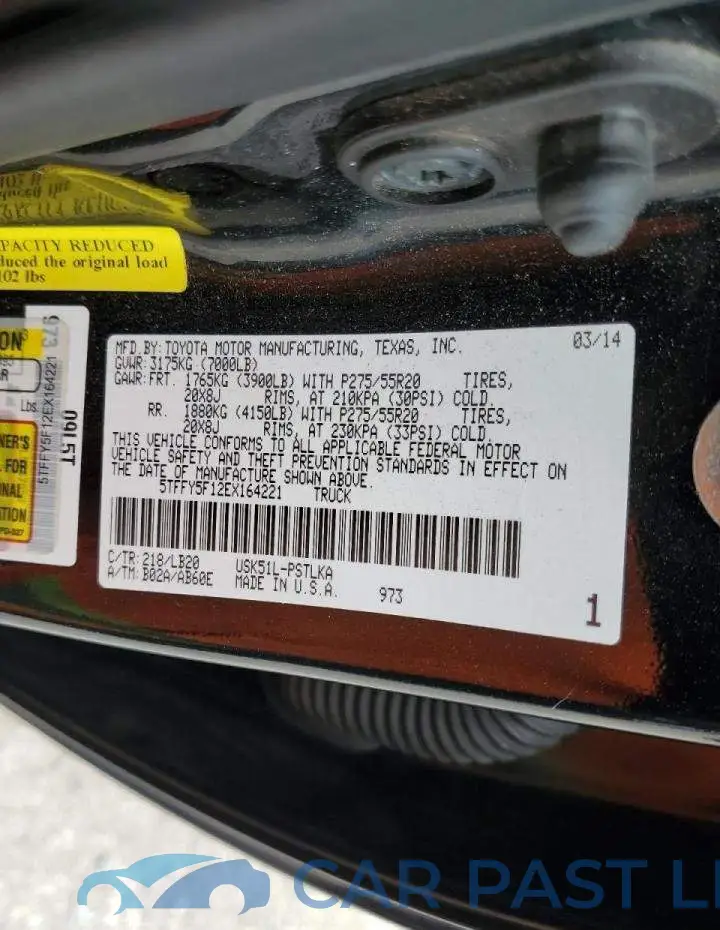 5TFFY5F12EX164221# 10