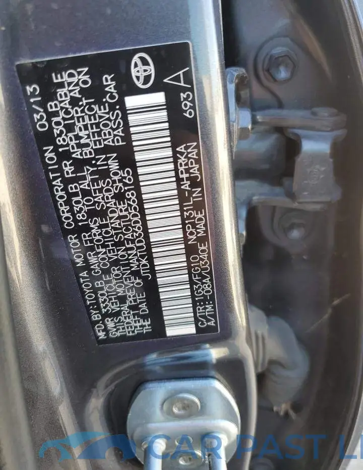 JTDKTUD36DD568165# 10