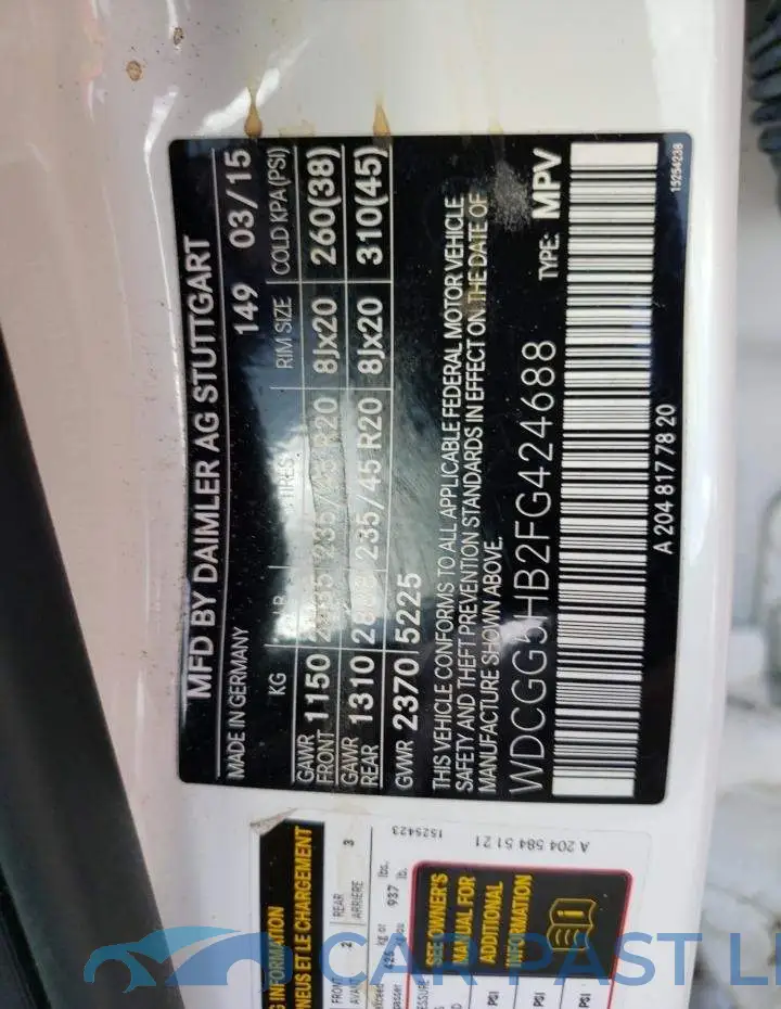 WDCGG5HB2FG424688# 10