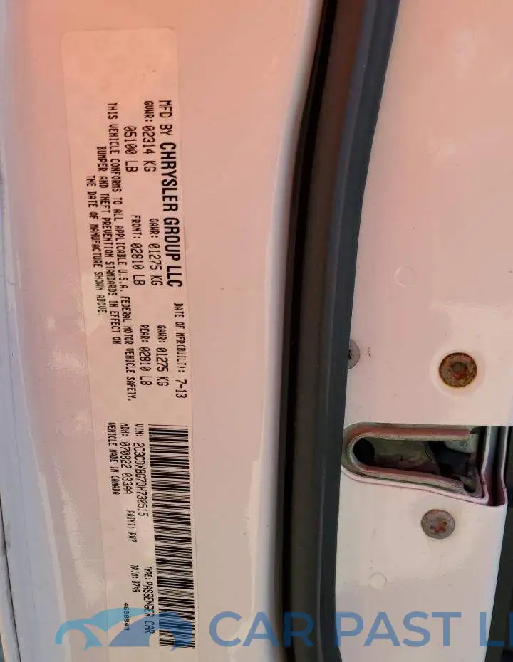 2C3CDXBG7DH730515# 12