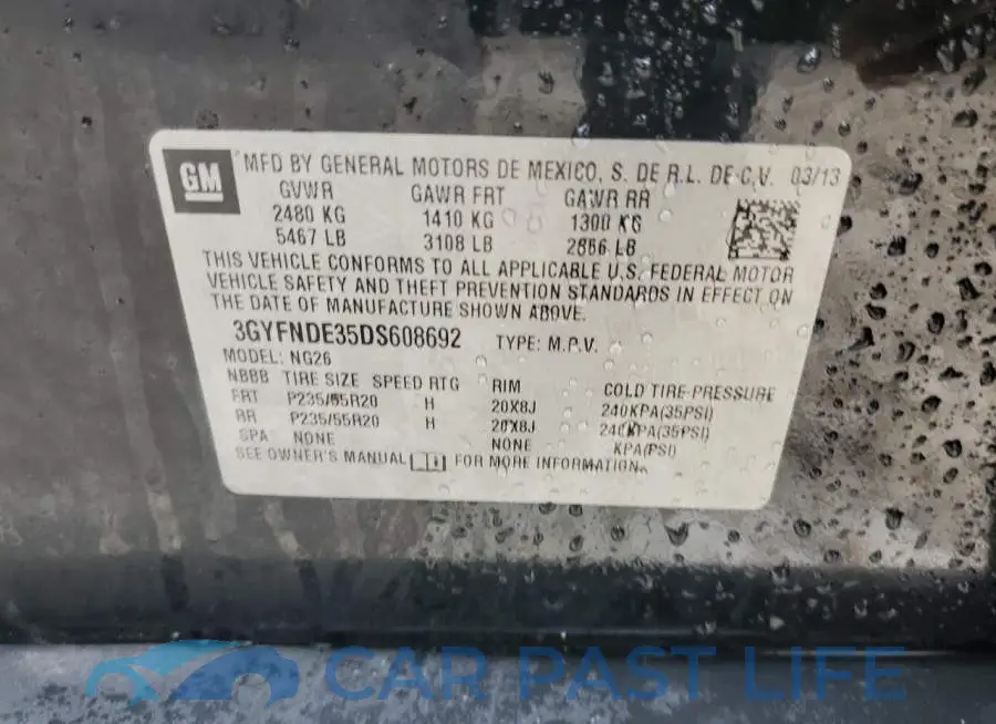 3GYFNDE35DS608692# 10