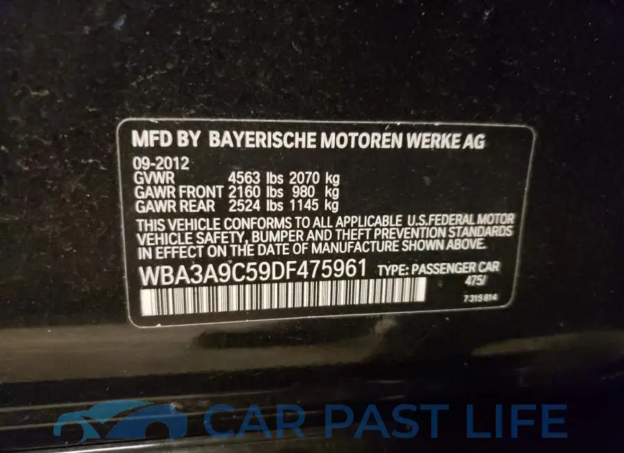 WBA3A9C59DF475961# 10