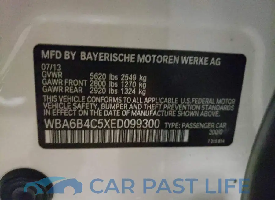 WBA6B4C5XED099300# 10