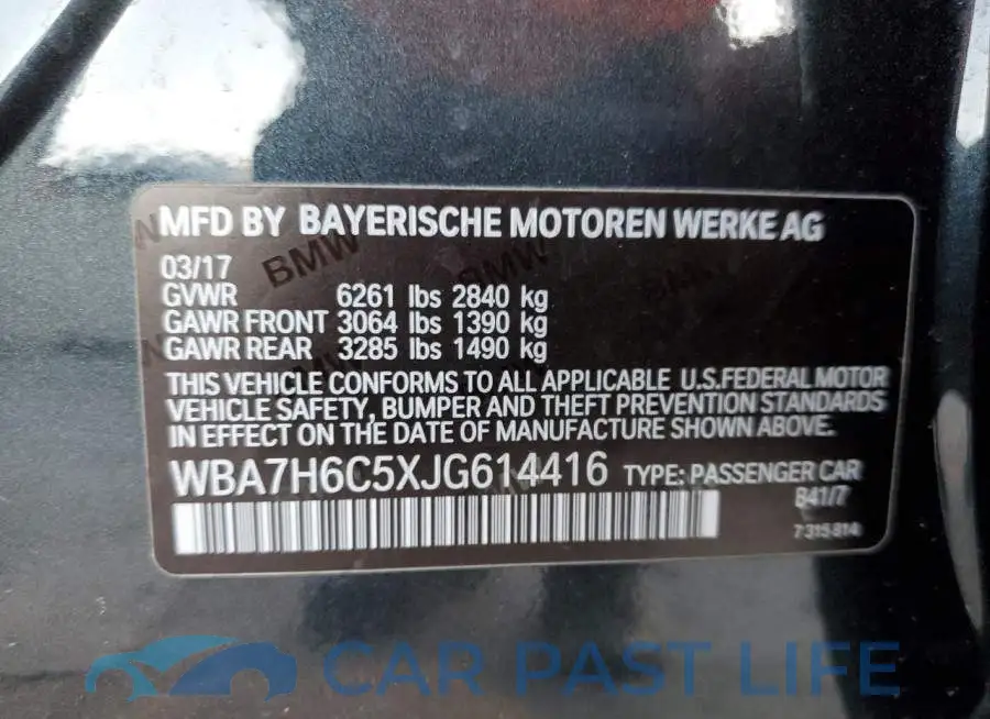 WBA7H6C5XJG614416# 10