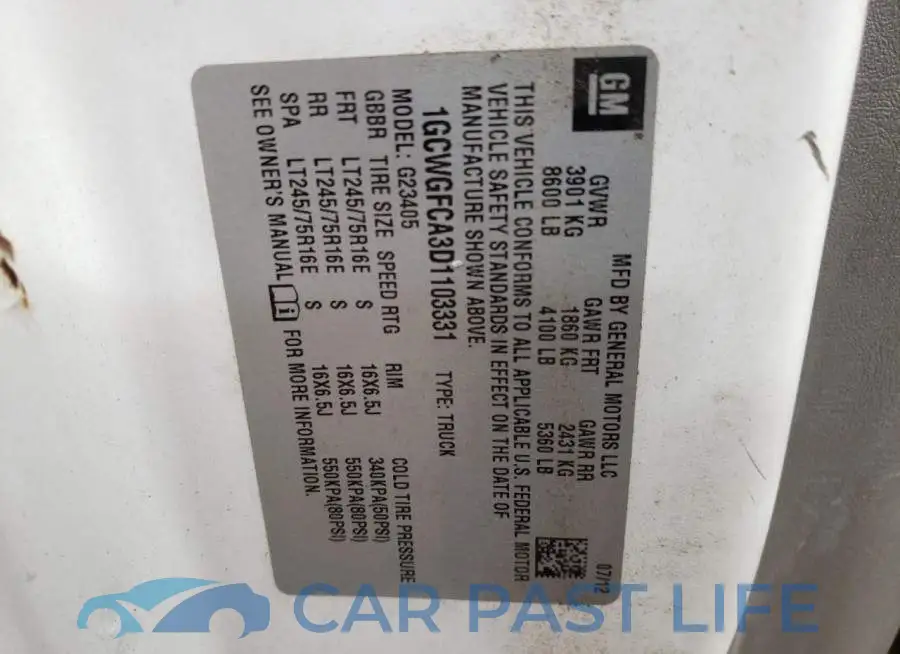 1GCWGFCA3D1103331# 10