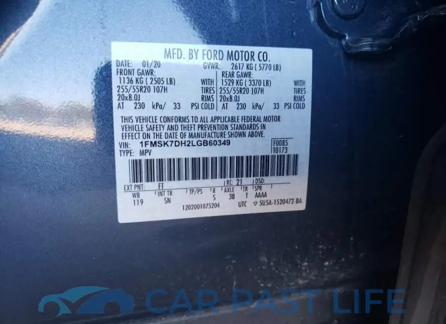 1FMSK7DH2LGB60349# 10