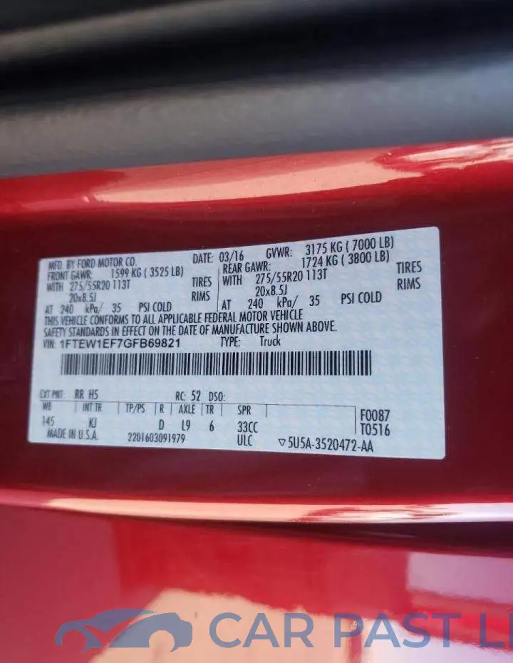 1FTEW1EF7GFB69821# 10