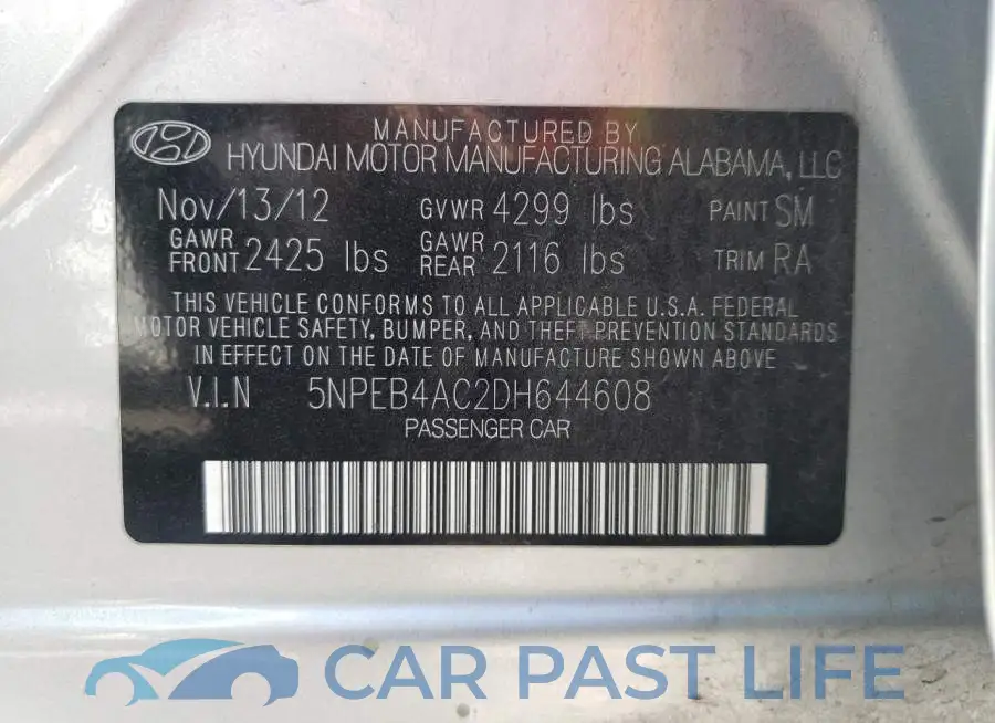 5NPEB4AC2DH644608# 10