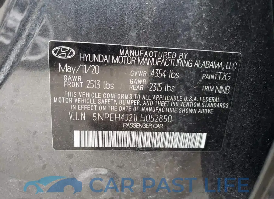 5NPEH4J21LH052850# 12
