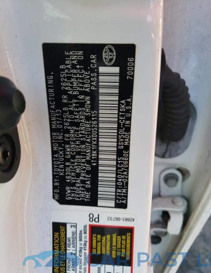 4T1BK1FKXDU526115# 10