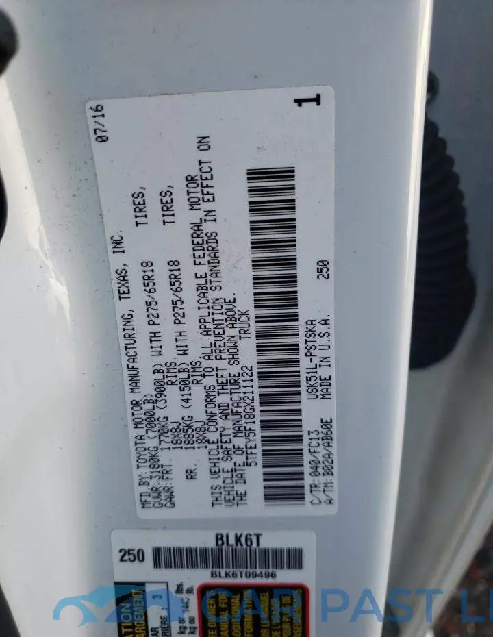 5TFEY5F18GX211122# 10
