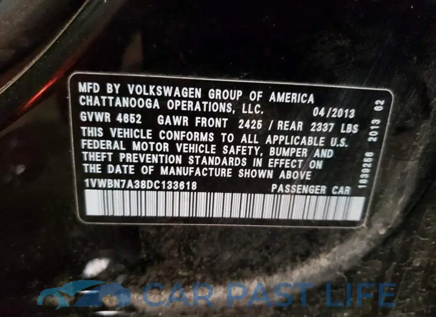 1VWBN7A38DC133618# 13