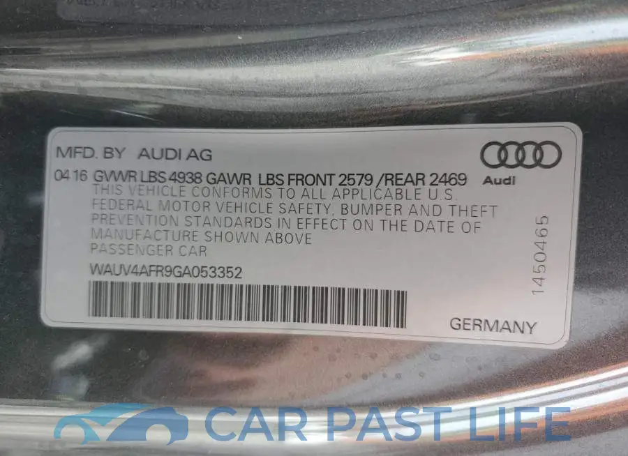 WAUV4AFR9GA053352# 10