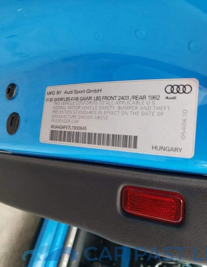 WUAASAFV7L1900645# 10