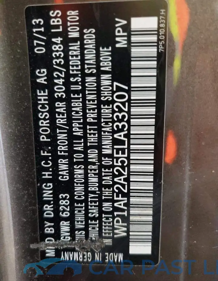 WP1AF2A25ELA33207# 10