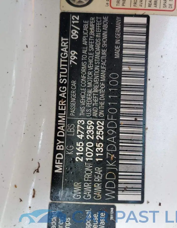 WDDJK7DA9DF011100# 10