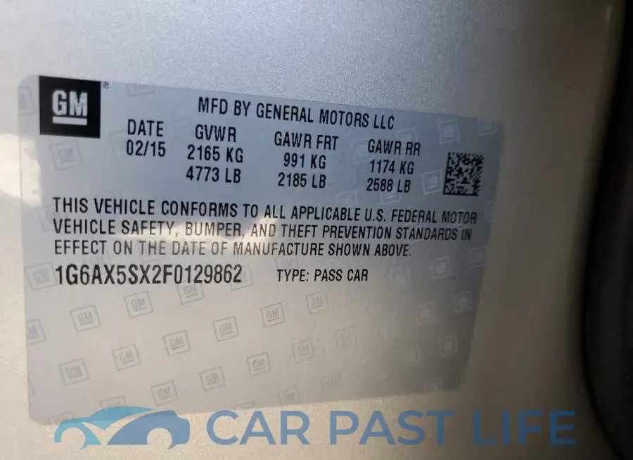 1G6AX5SX2F0129862# 10