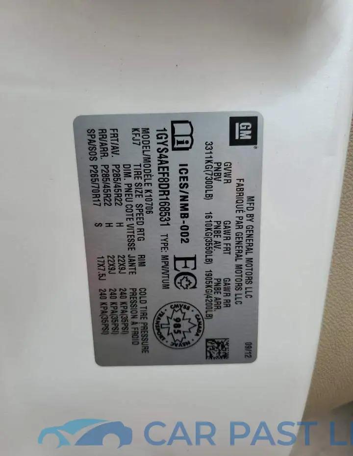 1GYS4AEF8DR168531# 13