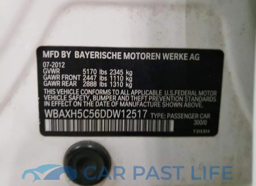 WBAXH5C56DDW12517# 10