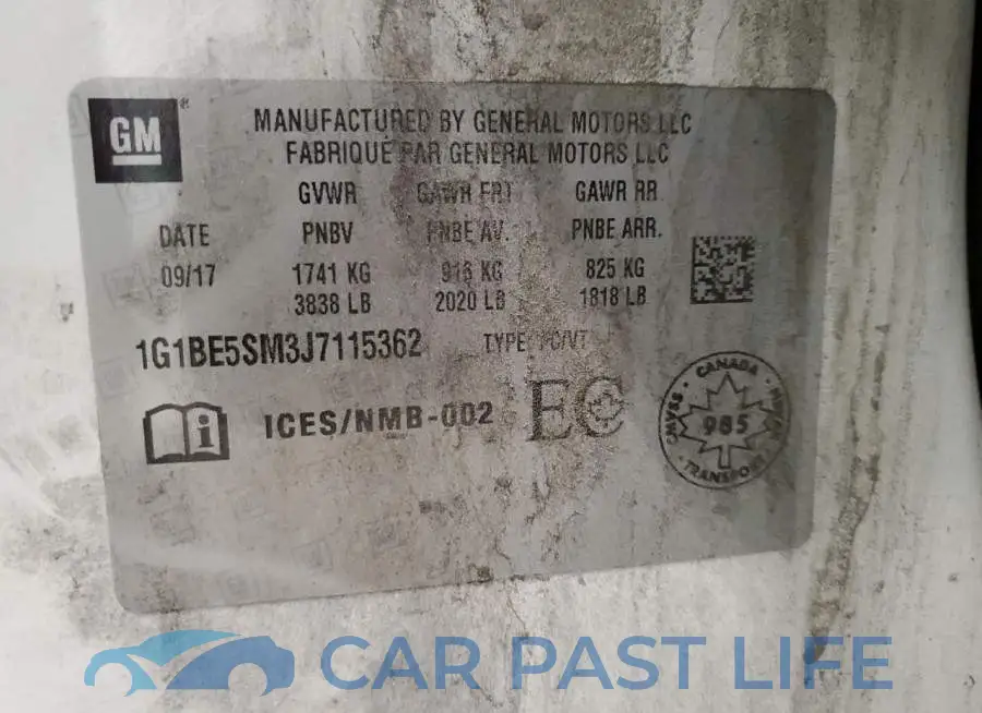1G1BE5SM3J7115362# 10