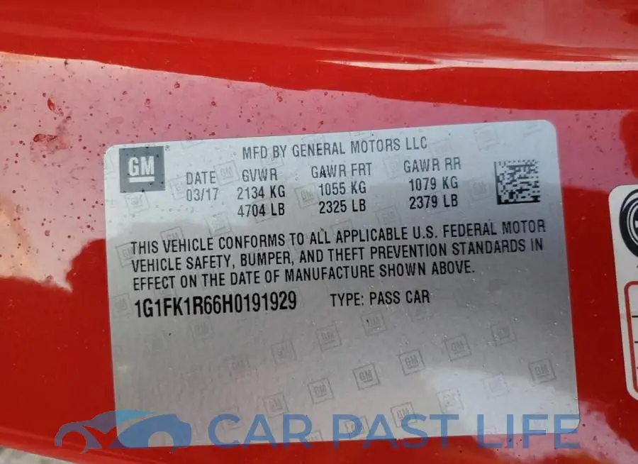 1G1FK1R66H0191929# 10