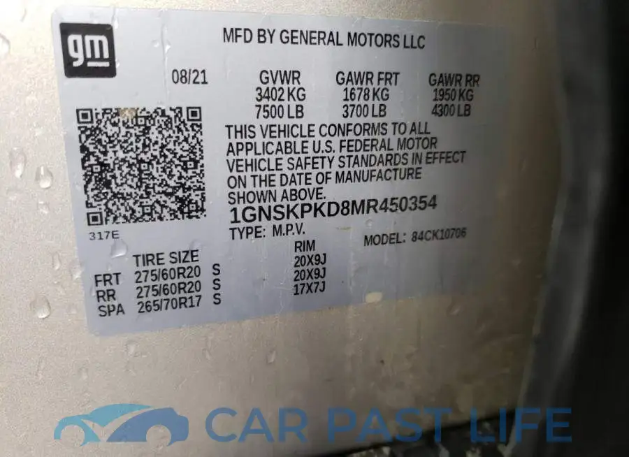 1GNSKPKD8MR450354# 14