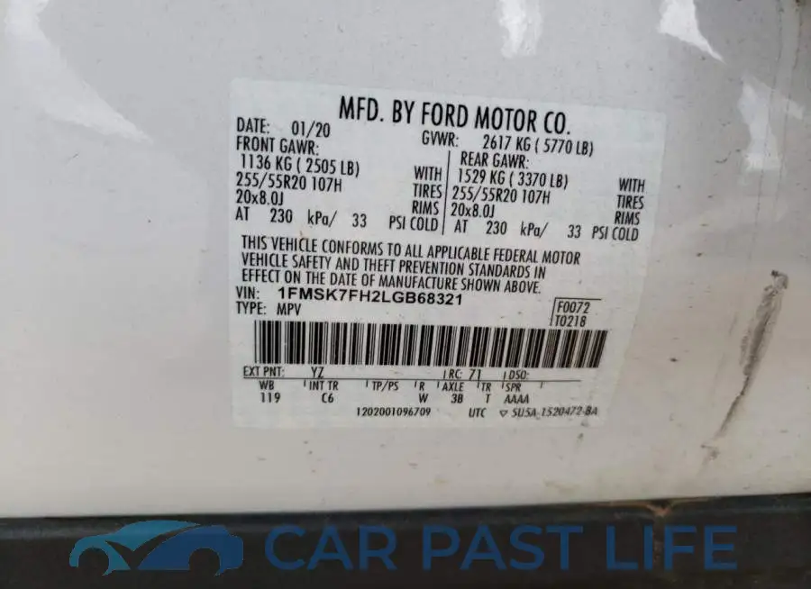 1FMSK7FH2LGB68321# 10