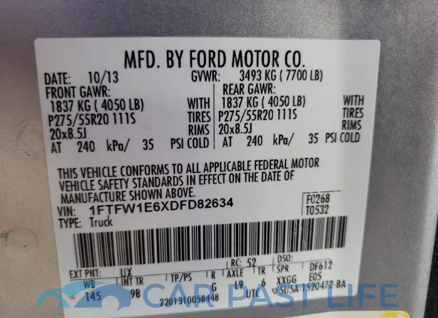 1FTFW1E6XDFD82634# 10