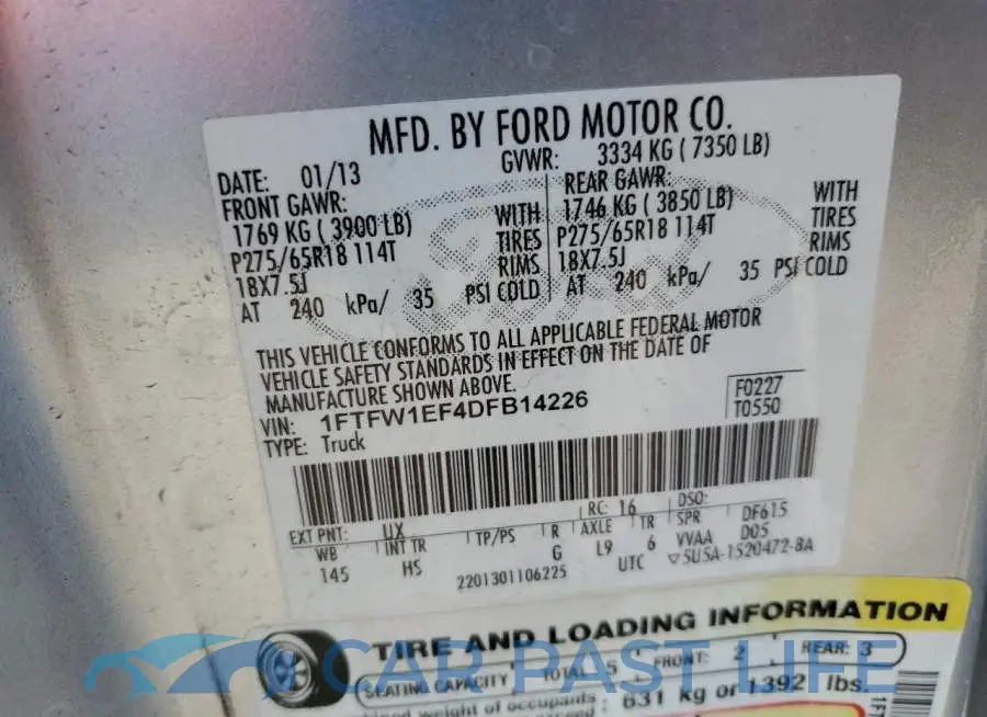1FTFW1EF4DFB14226# 12