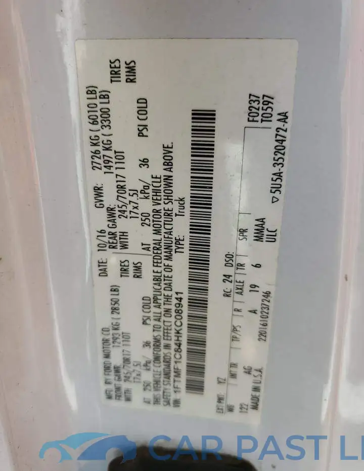 1FTMF1C84HKC08941# 12