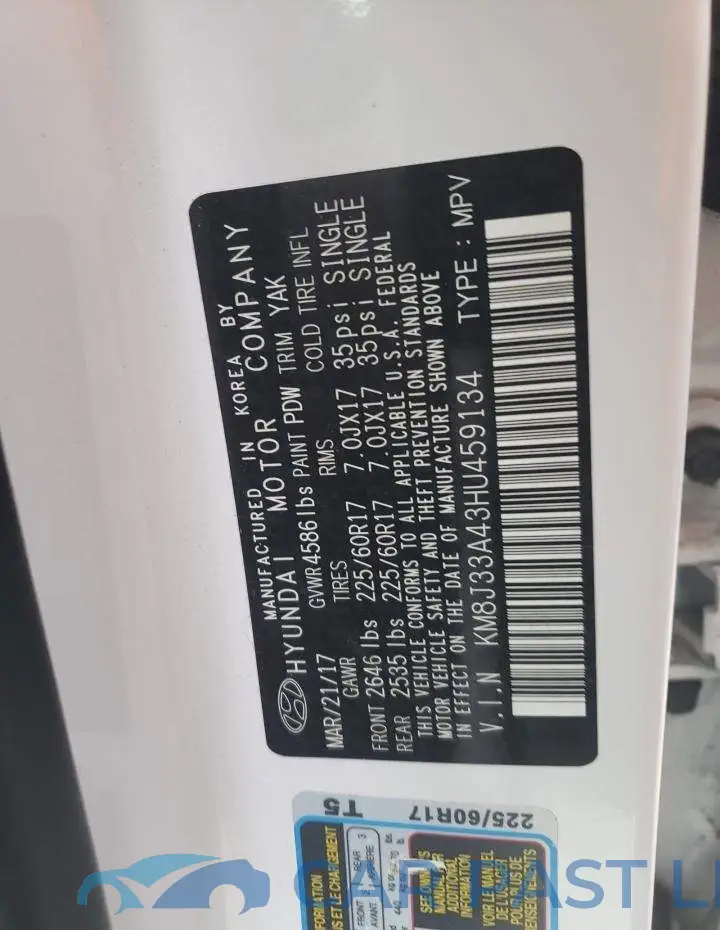KM8J33A43HU459134# 10