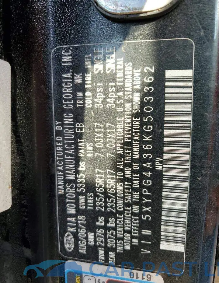 5XYPG4A36KG503362# 10