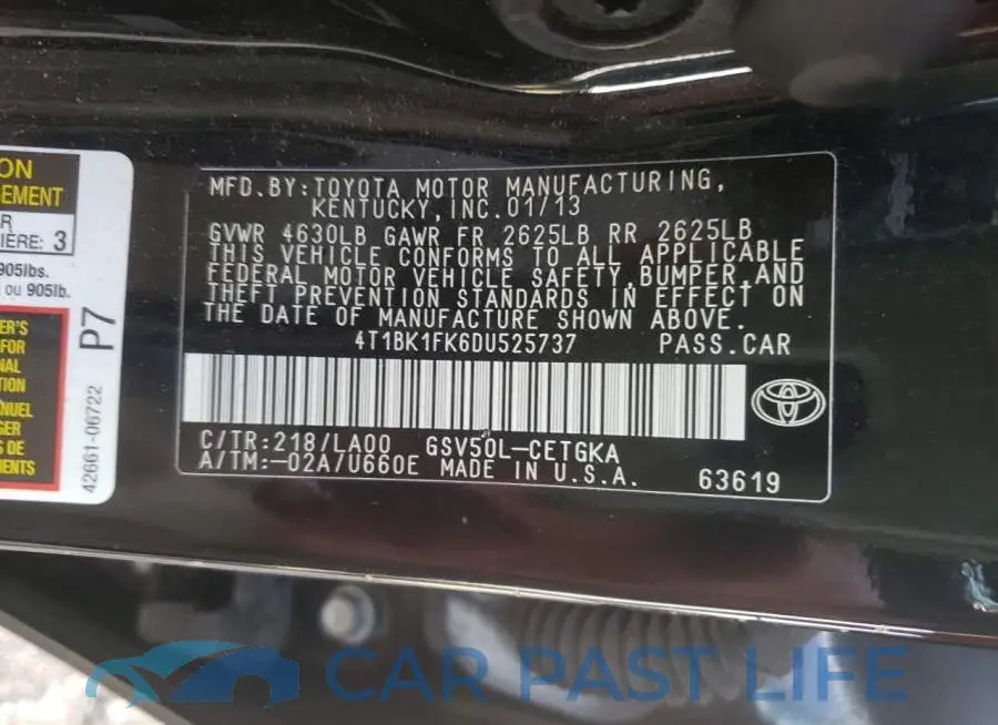 4T1BK1FK6DU525737# 10